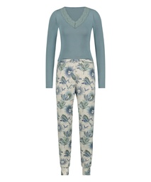 Lace Pyjama Set - Blue, Bleu, coloris