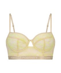 Fire non-padded longline underwired bra - Beige, Beige, coloris