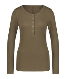 Long-Sleeved Pyjama Top - Green, Vert, coloris