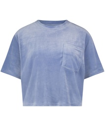 Top Velours Pocket - Blue, Bleu, coloris