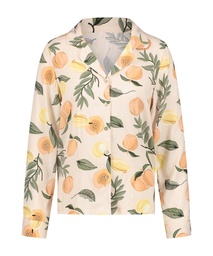 Twill Long-sleeved Pyjama Top - Yellow, Jaune, coloris