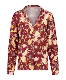 Twill Long-sleeved Pyjama Top - Red, Rouge, coloris
