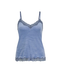 Velours Lace Cami Top - Blue, Bleu, coloris