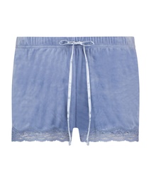 Velvet lace shorts - Blue, Bleu, coloris
