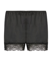 Satin pyjama shorts - Black, Noir, coloris