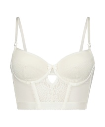 Malika padded longline underwired bra - White, Blanc, coloris