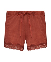 Velvet lace shorts - Brown, Marron, coloris