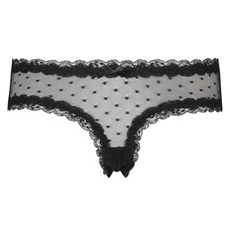 V-shaped Brazilian knickers mesh - Black, Noir, coloris
