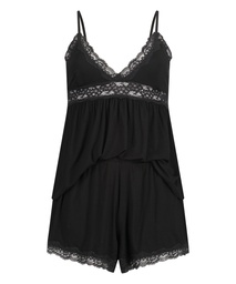 Cami Short Pyjama Set - Black, Noir, coloris