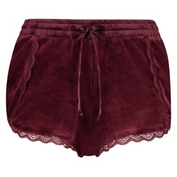Velvet Lace Shorts - Red, Rouge, coloris