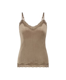 Velours Lace Cami Top - Brown, Marron, coloris
