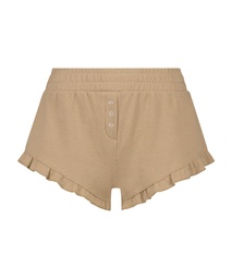 Rib Button Short - Brown, Marron, coloris