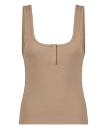 Short Sleeve Waffle Top - Brown, Marron, coloris