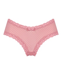 V-shaped Brazilian knickers mesh - Pink, Rose, coloris