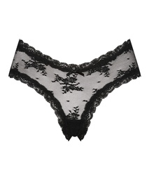V-SHAPE BRAZILIAN FLORAL MESH - Caviar, Noir, coloris