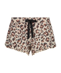 Ruffle Brushed Jersey Shorts - Beige, Beige, coloris