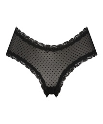 V-shaped Brazilian knickers mesh - Black, Noir, coloris