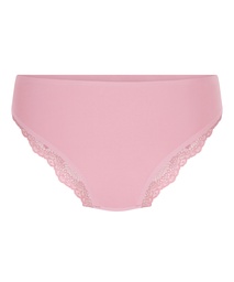 Slip brésilien iInvisible Lace Back - Rose