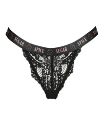 Cinnamon Extra Low Rise Thong - Black, Noir, coloris