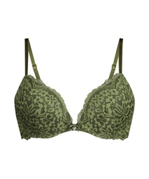 Rose padded push-up bra - Green, Vert, coloris