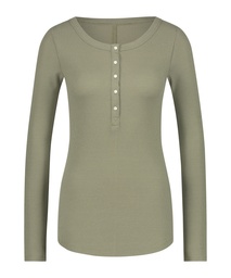 Long-Sleeved Pyjama Top - Green, Vert, coloris