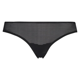 Stripe Invisible Thong - Black, Noir, coloris