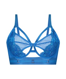 Pleasure Non-Padded Longline Underwired Bra - Blue, Bleu, coloris
