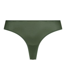 Stripe Invisible Thong - Green, Vert, coloris