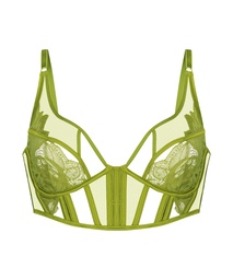 Soutien-gorge à armatures non-préformé longline Billie - Vert, Vert, coloris