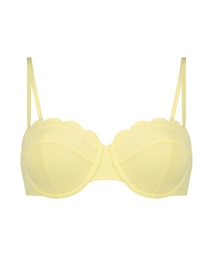 Haut de bikini sans bretelles préformé à armatures Scallop Taille E + - Jaune, Jaune, coloris