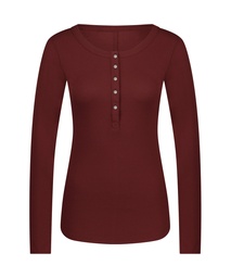 Long-Sleeved Pyjama Top - Brown, Marron, coloris