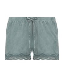 Velvet lace shorts - Blue, Bleu, coloris