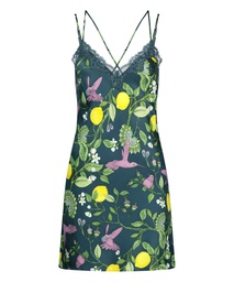 Satin slipdress - Blue, Bleu, coloris
