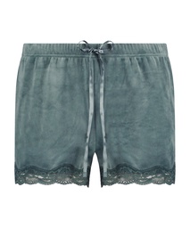 Velvet lace shorts - Green, Vert, coloris