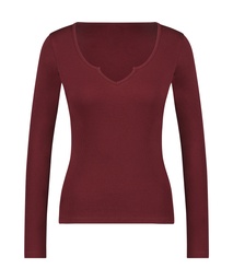 Top V-neck long sleeves - Purple, Violet, coloris
