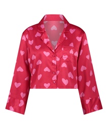 Satin Long-Sleeved Jacket - Red, Rouge, coloris