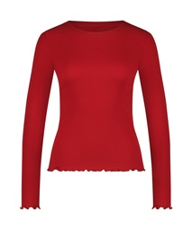 Long-Sleeved Pyjama Top - Red, Rouge, coloris