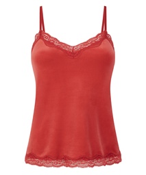 Camisole velours Dentelle - Rouge, Rouge, coloris