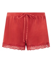 Velvet lace shorts - Red, Rouge, coloris