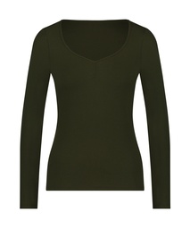 Long-Sleeved Pyjama Top - Green, Vert, coloris