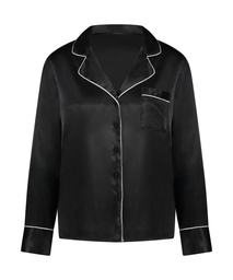 Veste à manches longues Satin - Noir, Noir, coloris
