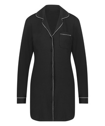 Robe-chemise à manches longues en jersey Essential - Noir, Noir, coloris