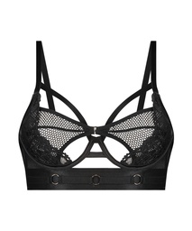 Soutien-gorge à armatures non-préformé longline Pleasure - Noir, Noir, coloris