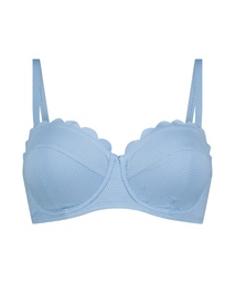 Haut de bikini à armatures à effet push-up préformé Scallop Taille A - E - Bleu, Bleu, coloris