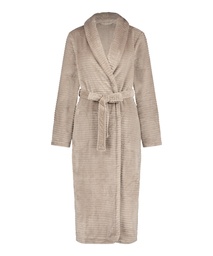 Long peignoir en molleton avec fermeture à glissière - Beige, Beige, coloris