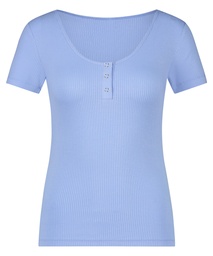 Haut de pyjama Henley - Bleu, Bleu, coloris