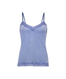 Camisole velours Dentelle - Bleu, Bleu, coloris