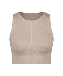 HKMX Soutien-gorge de sport sans couture - Beige, Beige, coloris