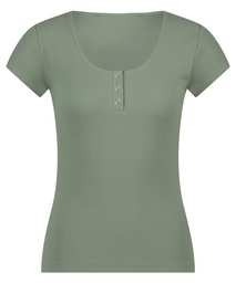 Haut de pyjama Henley - Vert, Vert, coloris