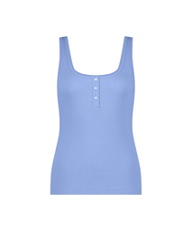 Débardeur côtelé en dentelle - Bleu, Bleu, coloris